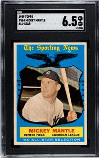 A Group of 1959 Topps Mickey Mantle and Willie Mays All Star Baseball Cards No. 564