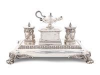 A Victorian Silver Standish