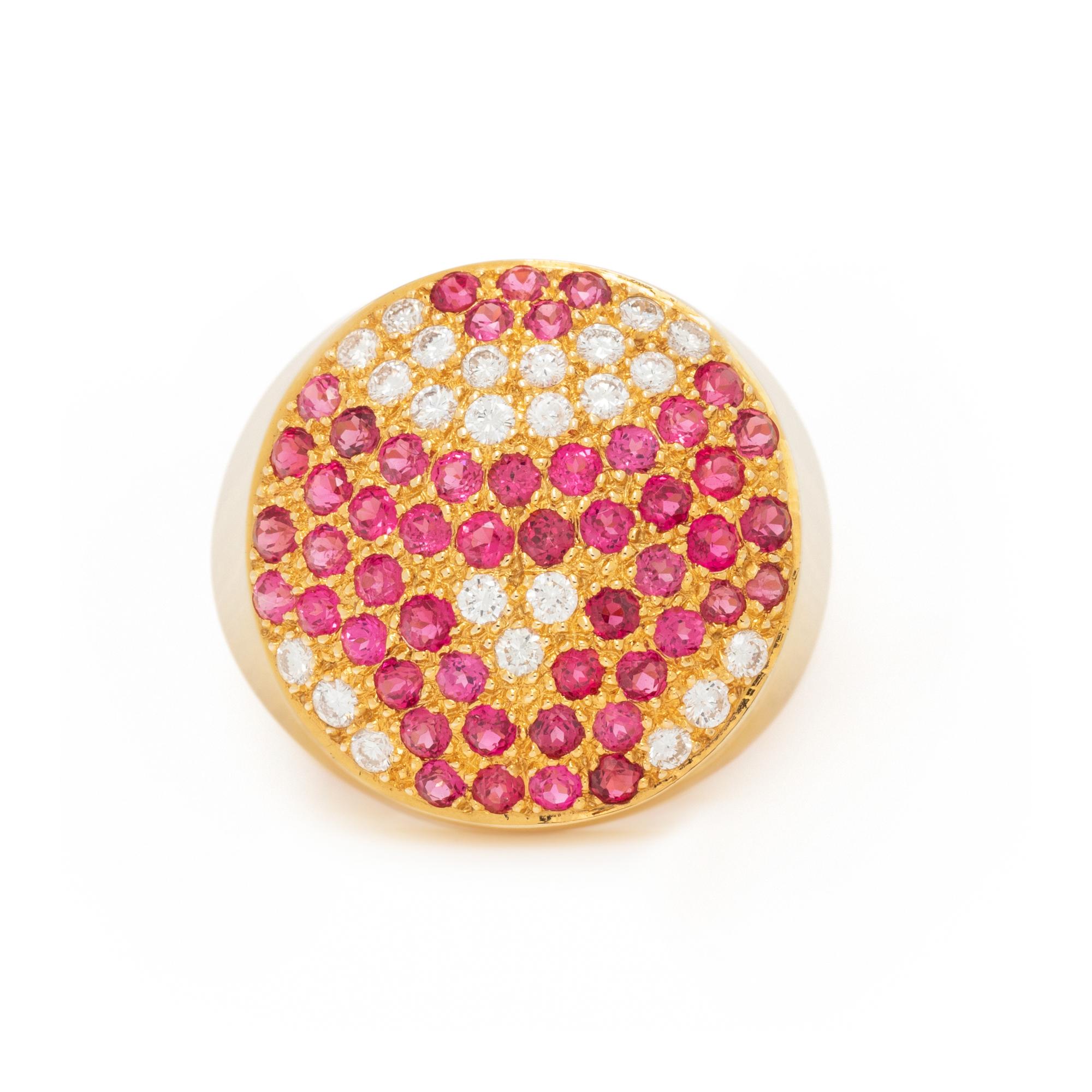 DIAMOND AND PINK SAPPHIRE RING