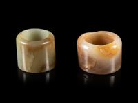 Two Chinese Jade Archer's Rings