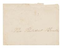 [LINCOLN, Mary Todd (1818-1882)]. Partially engraved invitation to a White House dinner. [Washington, D.C.], 13 February [1865].