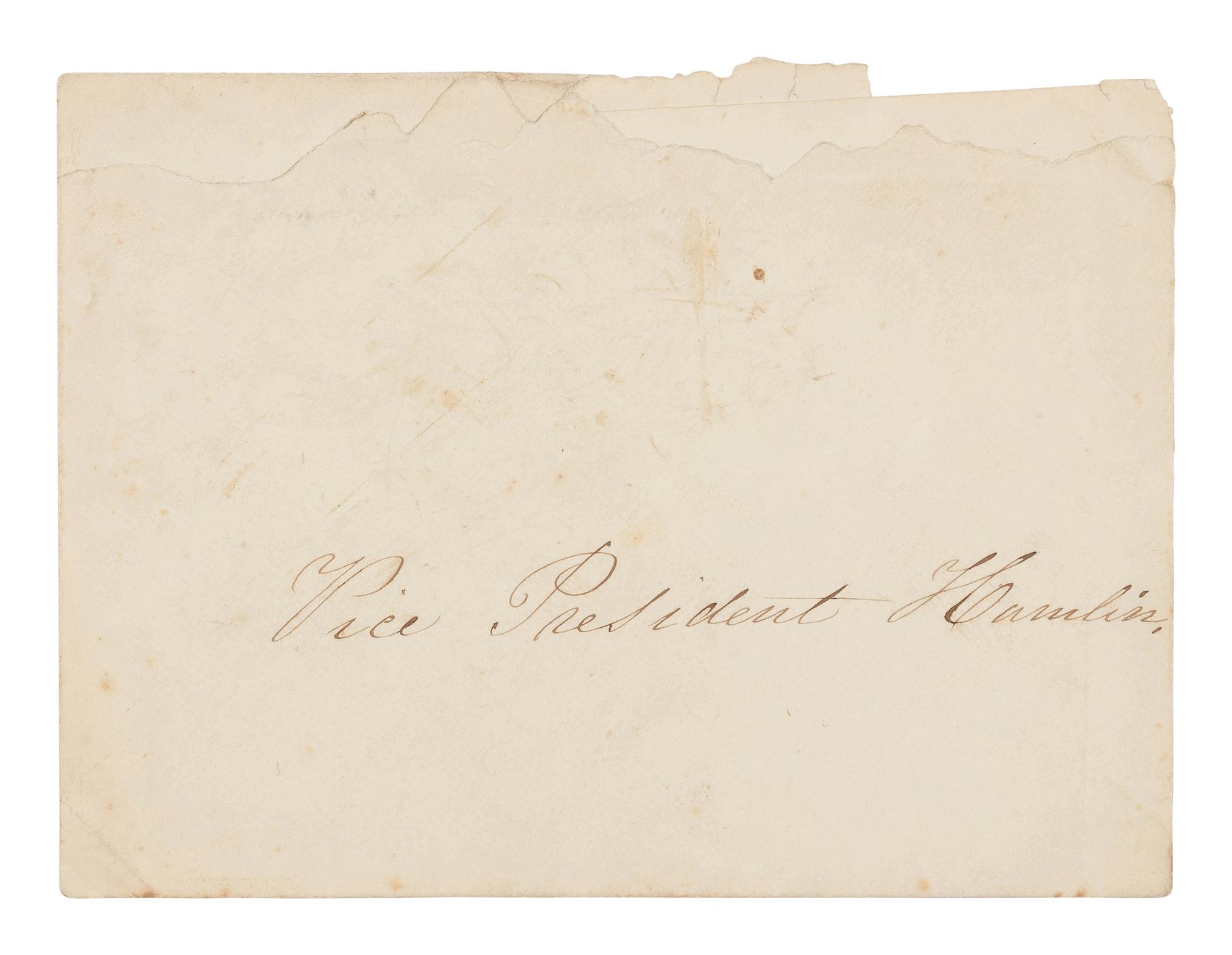 [LINCOLN, Mary Todd (1818-1882)]. Partially engraved invitation to a White House dinner. [Washington, D.C.], 13 February [1865].
