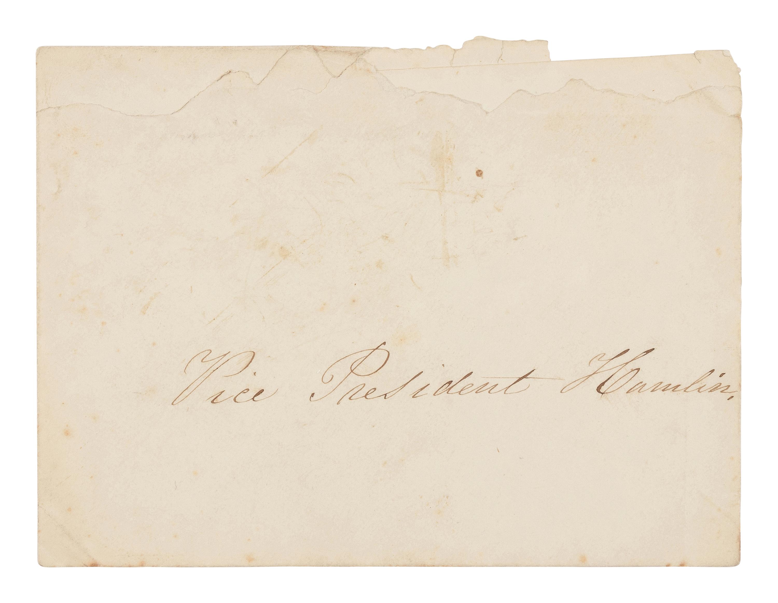 [LINCOLN, Mary Todd (1818-1882)]. Partially engraved invitation to a White House dinner. [Washington, D.C.], 13 February [1865].