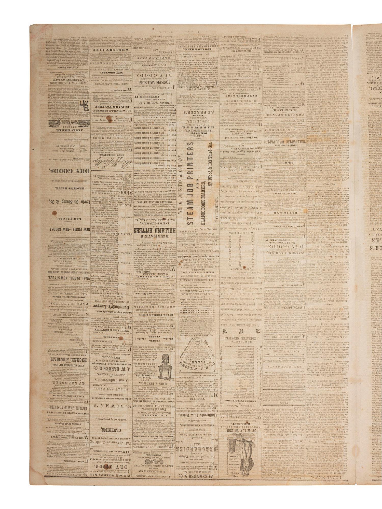 [CIVIL WAR]. 4 war-date newspapers, incl. capture of Fort Sumter and Lee's surrender at Appomattox.
