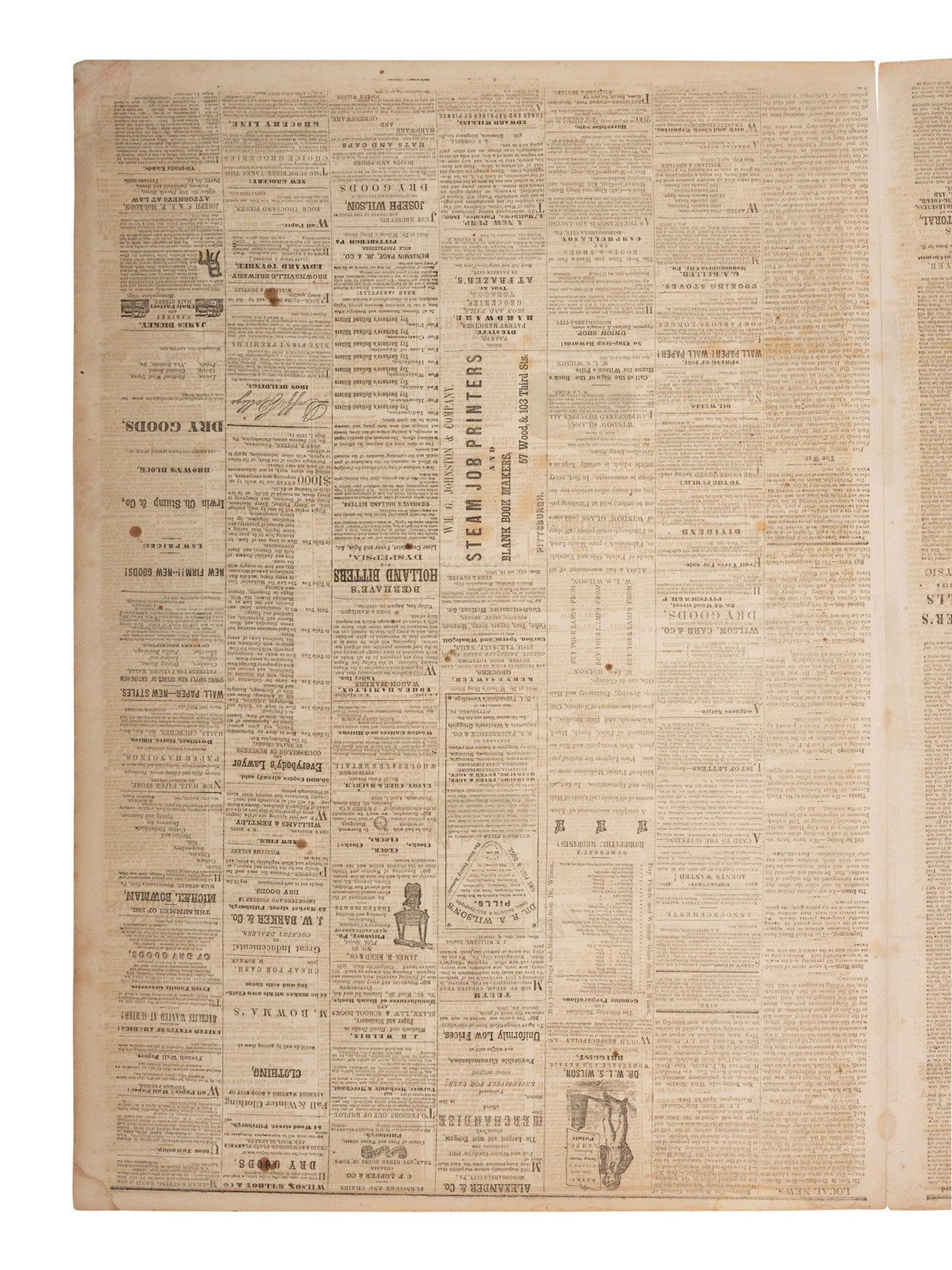 [CIVIL WAR]. 4 war-date newspapers, incl. capture of Fort Sumter and Lee's surrender at Appomattox.