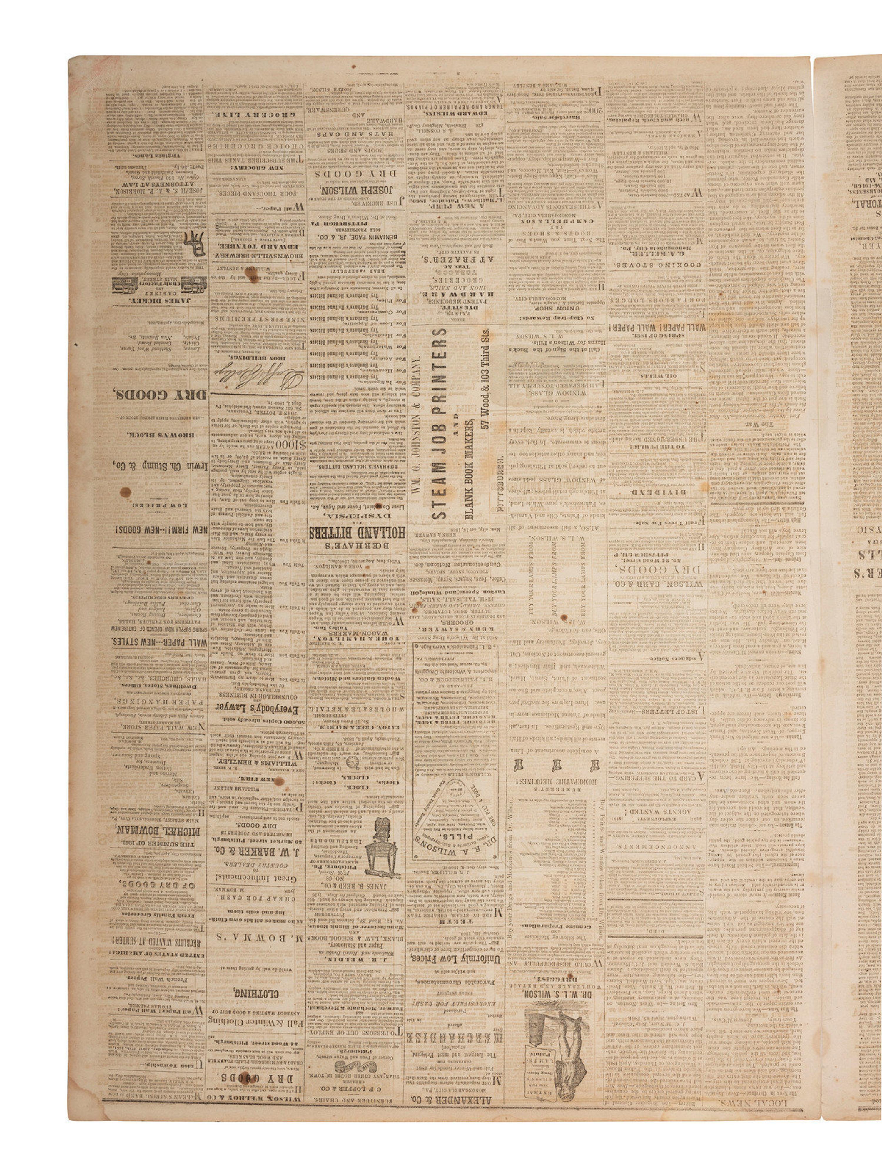 [CIVIL WAR]. 4 war-date newspapers, incl. capture of Fort Sumter and Lee's surrender at Appomattox.