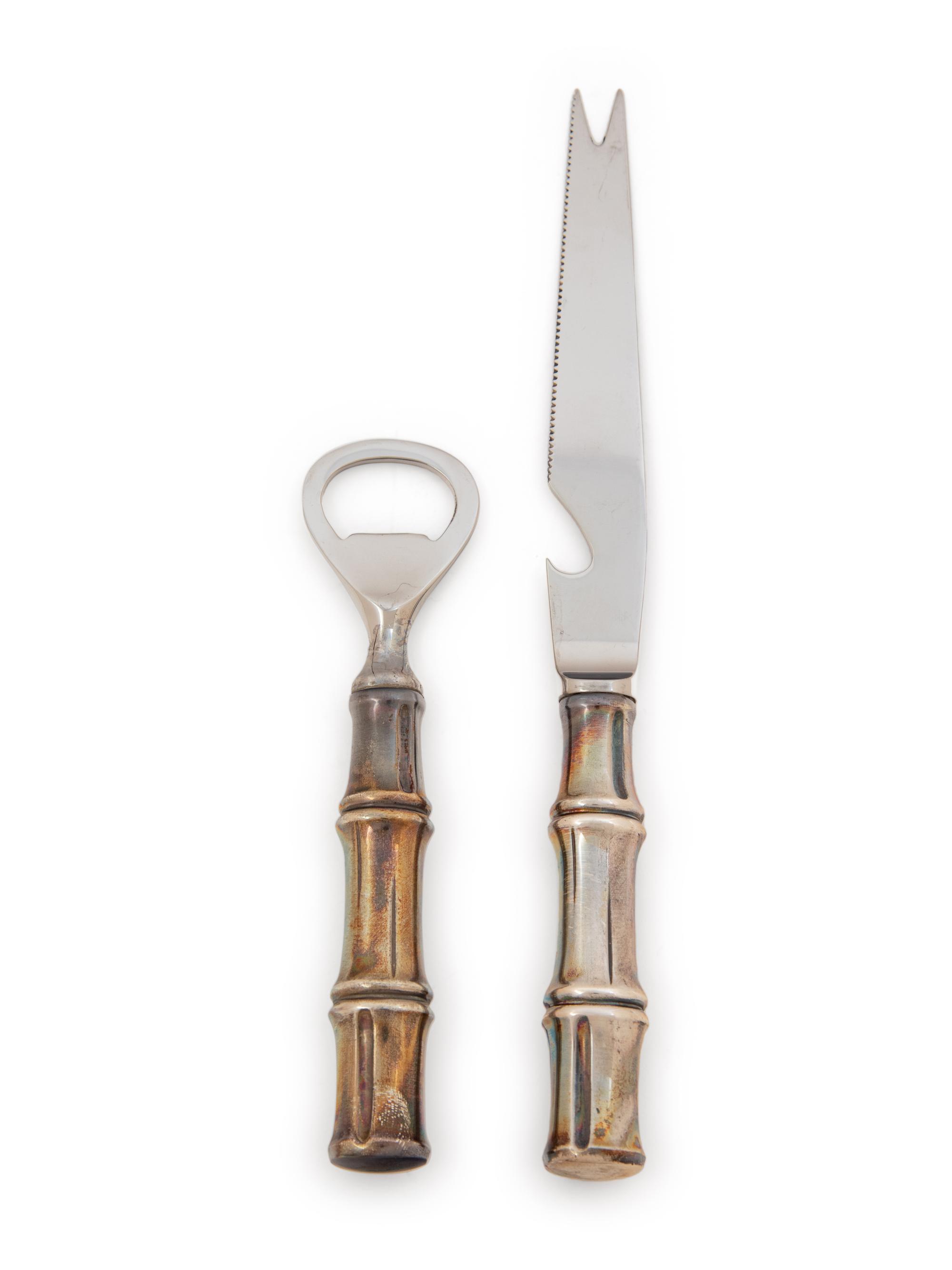 A Group of Two Tiffany & Co. Silver Bamboo Pattern Bar Articles