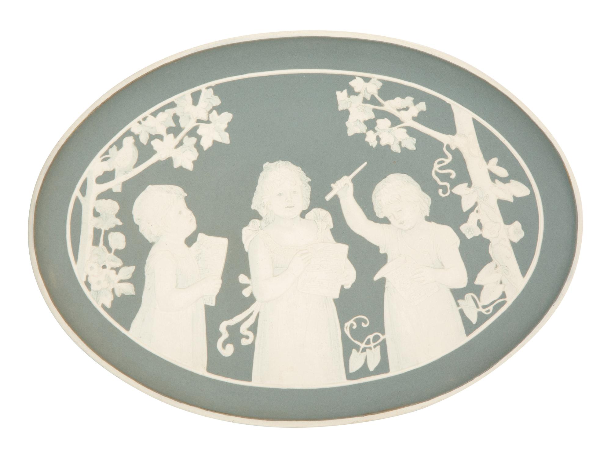 Five Mettlach Pate-sur-pate Phanolith Plaques