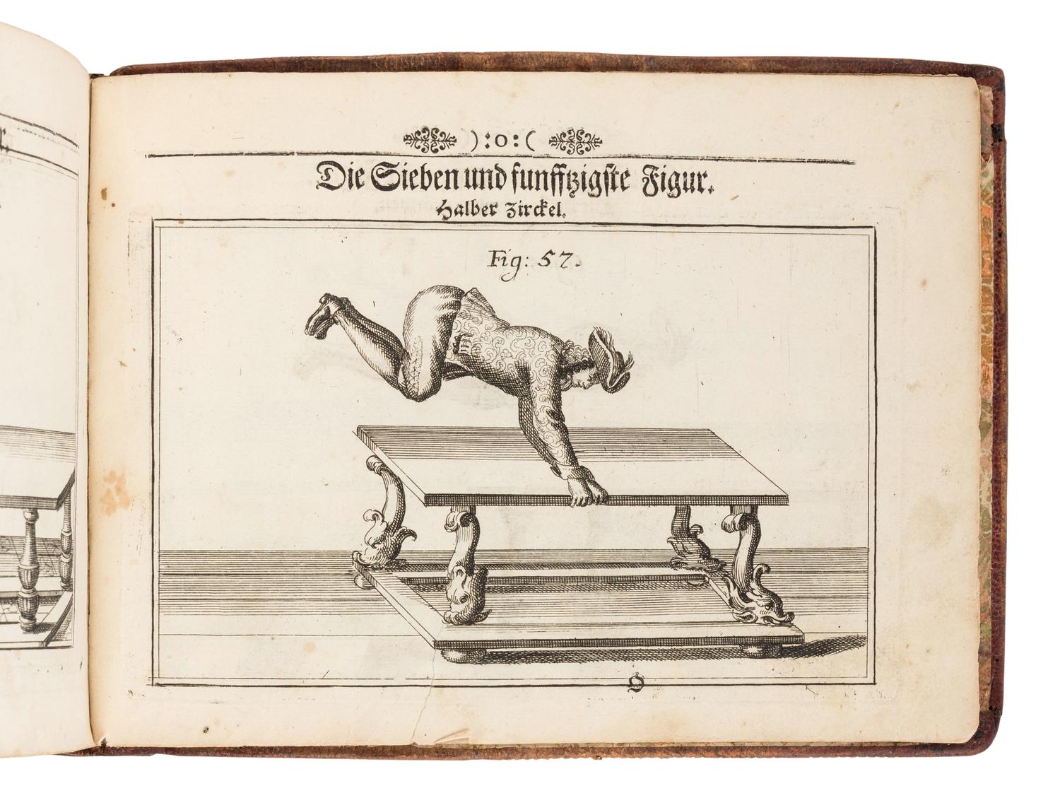 [FENCING]. DOYLE, Alexander. Neu alamodische ritterliche Fecht- und Schirm-Kunst. Das ist: Wahre und nach neuester Franzosischer Manier eingerichtete Unterweisung wie man sich in Fechten und Schirmen perfectioniren und verhalten solle . Nuremberg and Frankfort: Paul Lochnern, 1715.