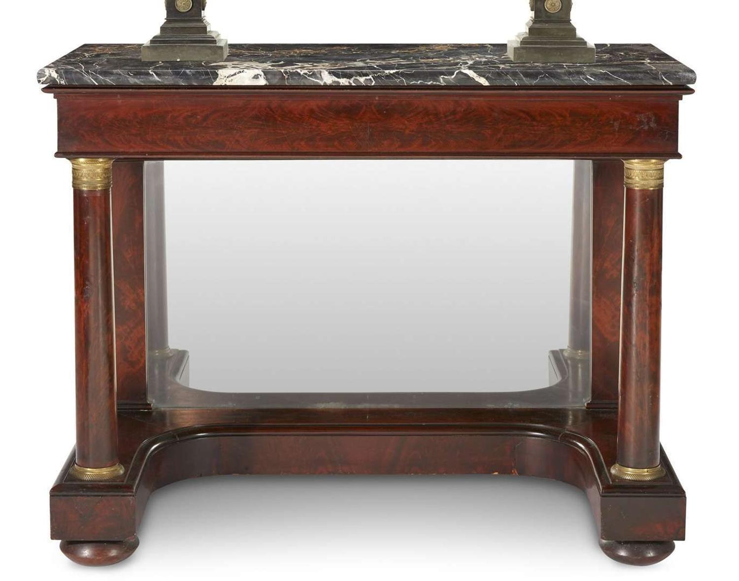 Classical marble top mahogany pier table Boston, MA, circa 1820