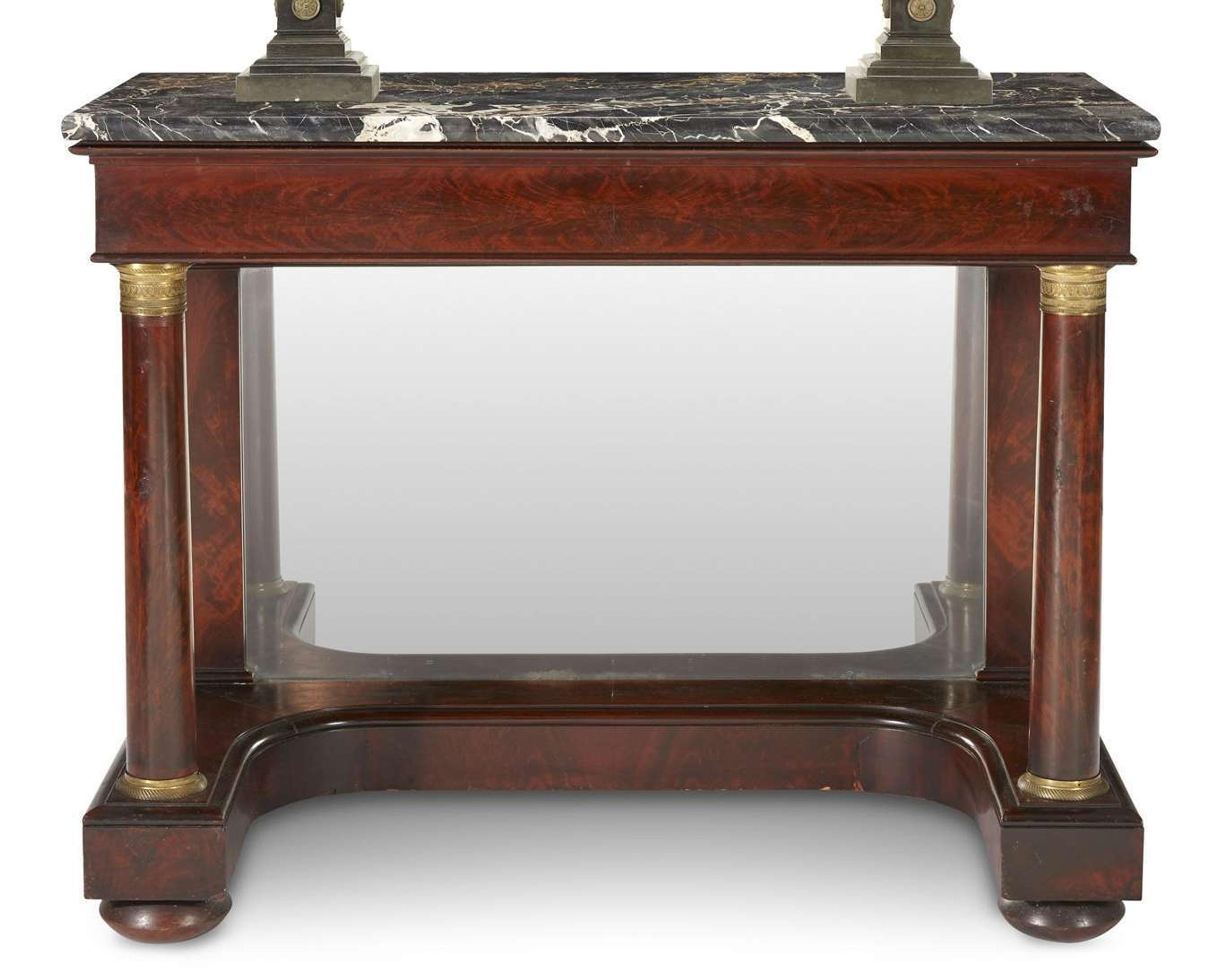 Classical marble top mahogany pier table Boston, MA, circa 1820