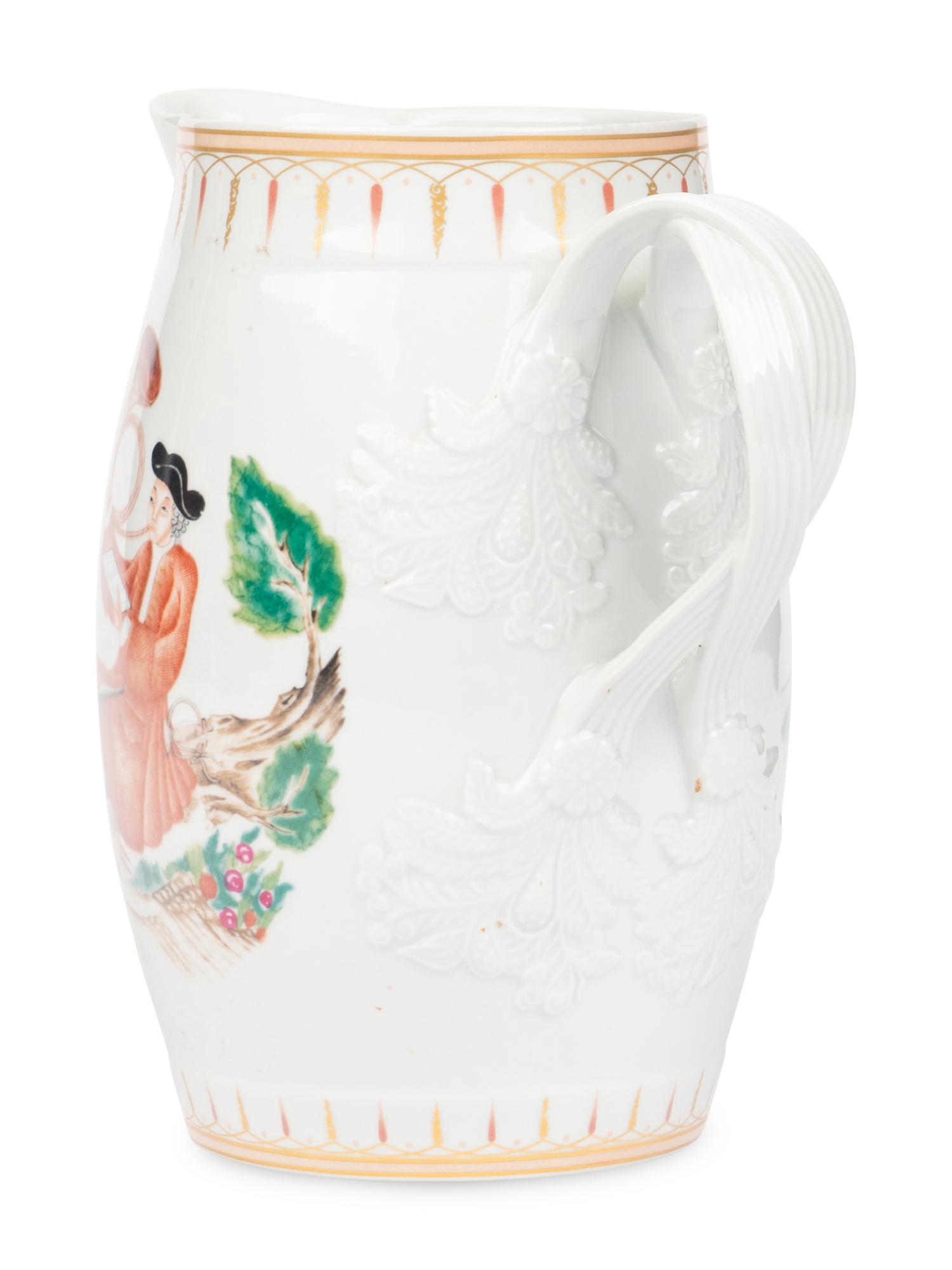 A Large Mottahedeh Porcelain Pitcher