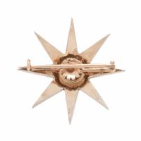 Early Victorian, Diamond and Silver-Topped Low Karat Gold Starburst Brooch