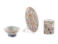 Five Chinese Famille Rose Porcelain Wares