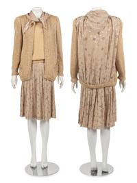 Two Valentino Ensembles: One Belted Dress and One Three-Piece Ensemble, 1980s