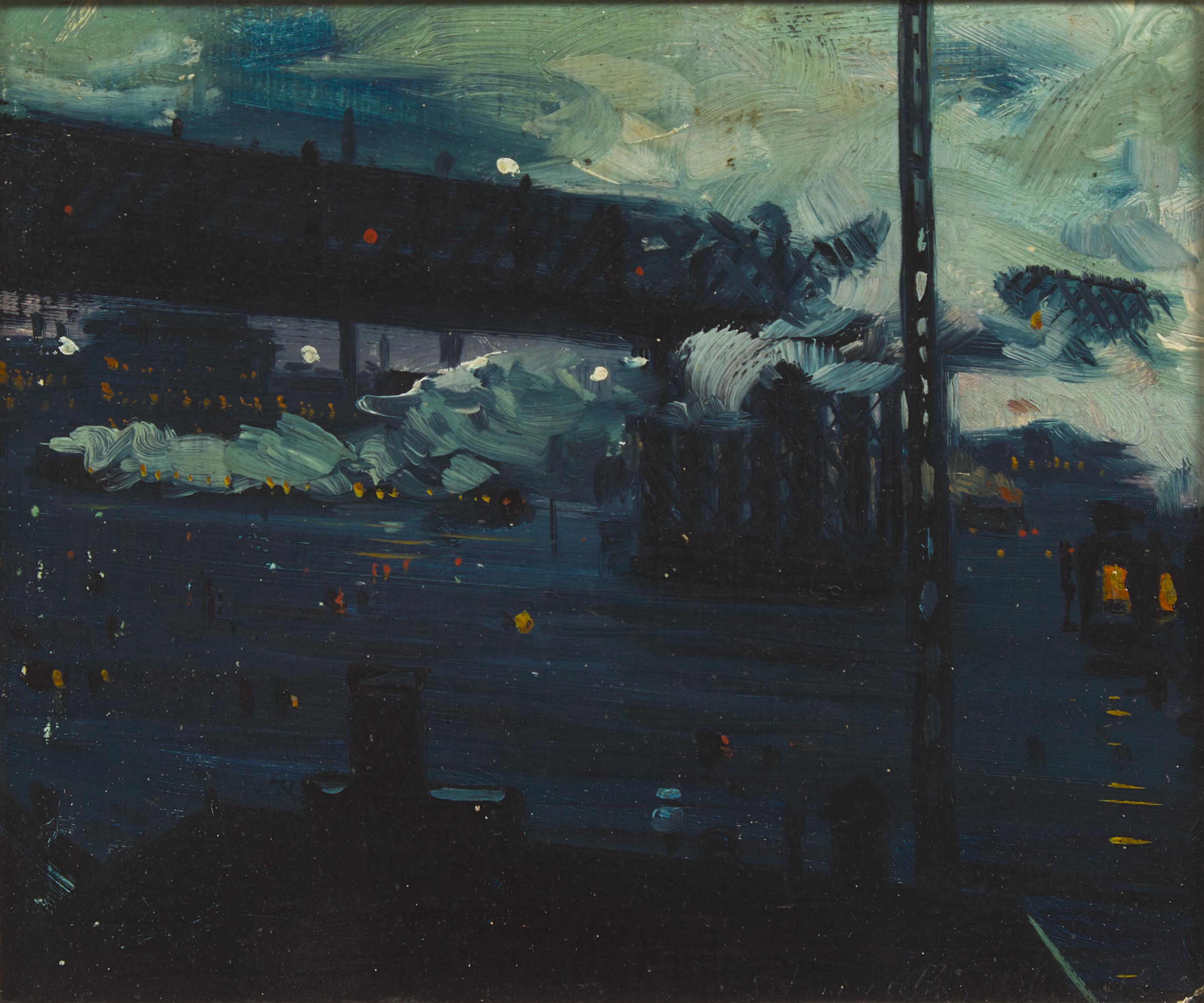 Karoly Horvath (Hungarian, 1873–1961) — Donnersburger Bridge, Munich, 1912