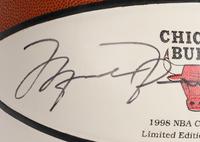A Michael Jordan Signed Autograph Chicago Bulls 1998 NBA Champions Basketball (Upper Deck Authenticated)