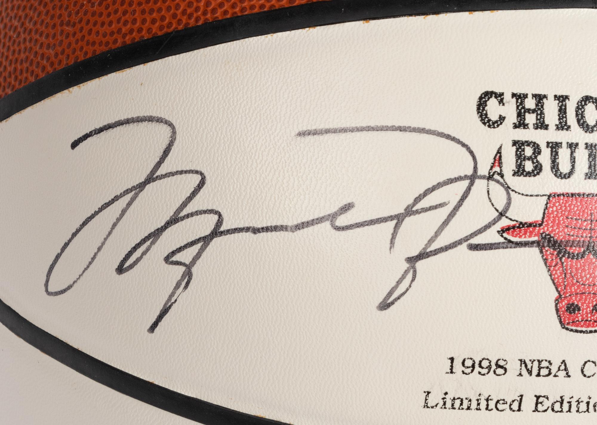 A Michael Jordan Signed Autograph Chicago Bulls 1998 NBA Champions Basketball (Upper Deck Authenticated)