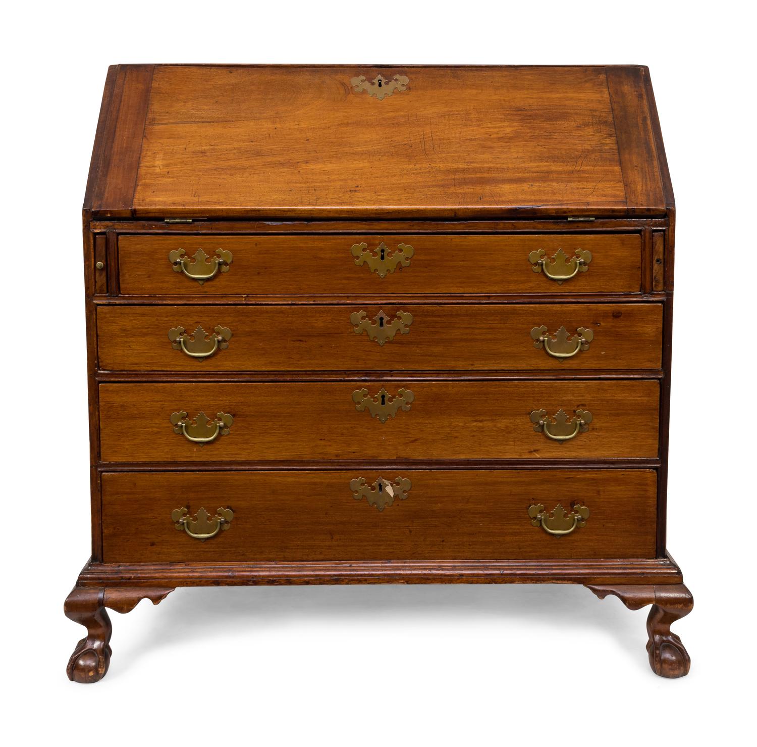 An American Chippendale Mahogany Slant Lid Desk — EARLY 19TH CENTURY