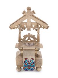 A Russian Silver and Enamel Throne Salt