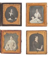 [EARLY PHOTOGRAPHY]. 19 sixth plate daguerreotypes featuring women.