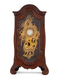 A Continental Walnut Clock Case