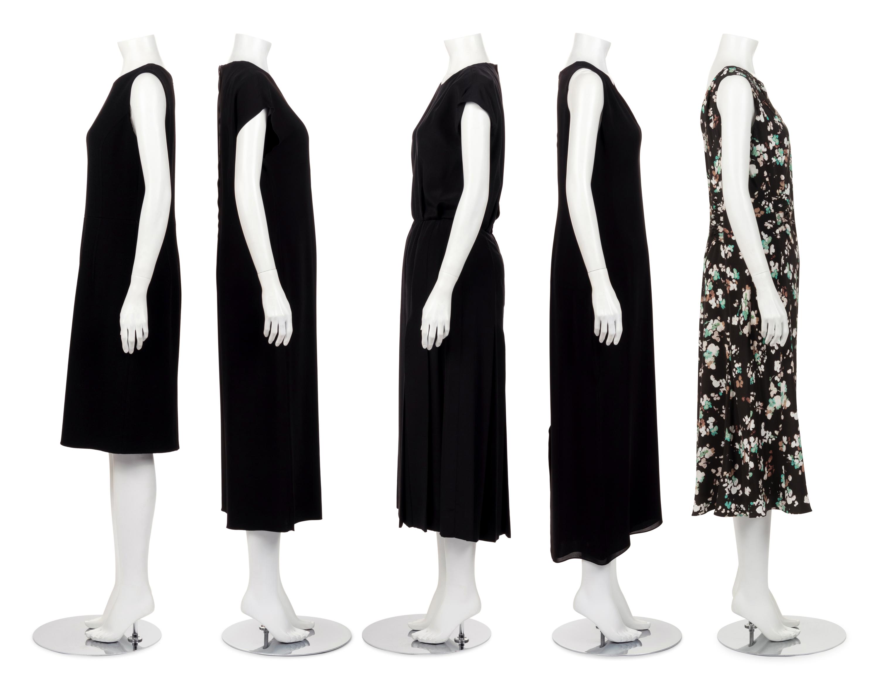 Four Dresses and One Jumpsuit: One Christian Dior, One Gucci, One Attributed to Dior, One Oscar de la Renta, and One Lanvin Jumpsuit