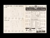 A Group of 12 1960s-70s Chicago Cubs Wrigley Field Signed Autograph Scorecards (Including Ernie Banks, Billy Williams, Fergie Jenkins and Ron Santo)