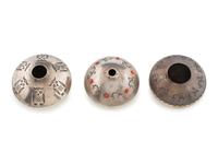 Group of Silver Seed Jars, with Owls and Rabbits