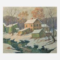 Albert Van Nesse Greene (American, 1887-1971) Snow Scene with Creek