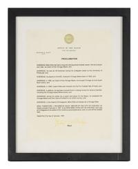 An Iron Mike Ditka Day Proclamation Formerly Displayed at Mike Ditka's Restaurant