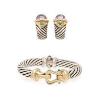 DAVID YURMAN, YELLOW GOLD, SILVER AND MULTIGEM SUITE