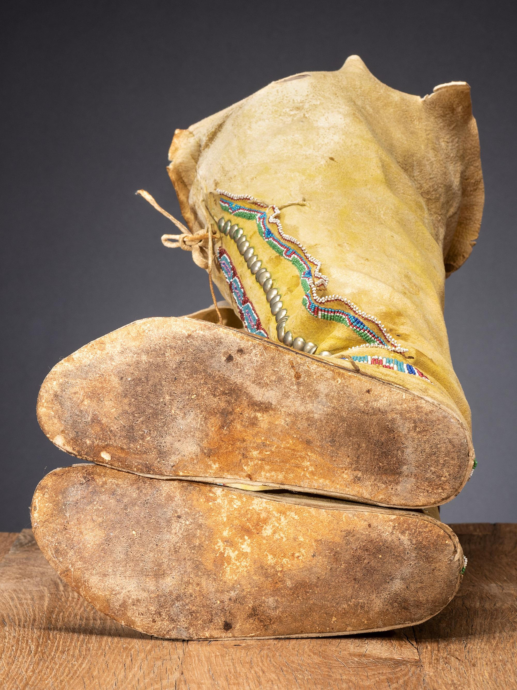 Kiowa Beaded Hide Boot Moccasins
