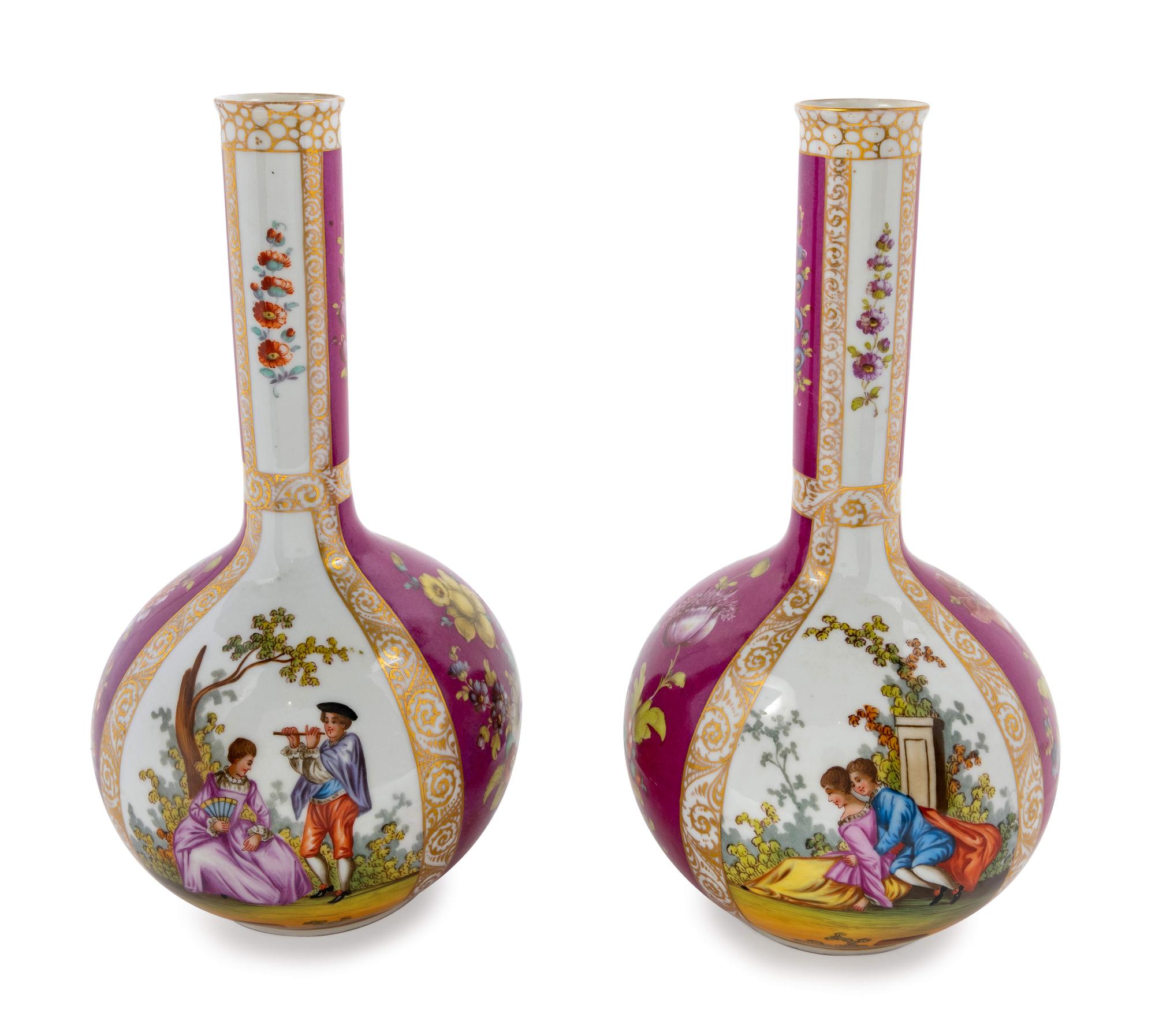 A Pair of Continental Porcelain Vases