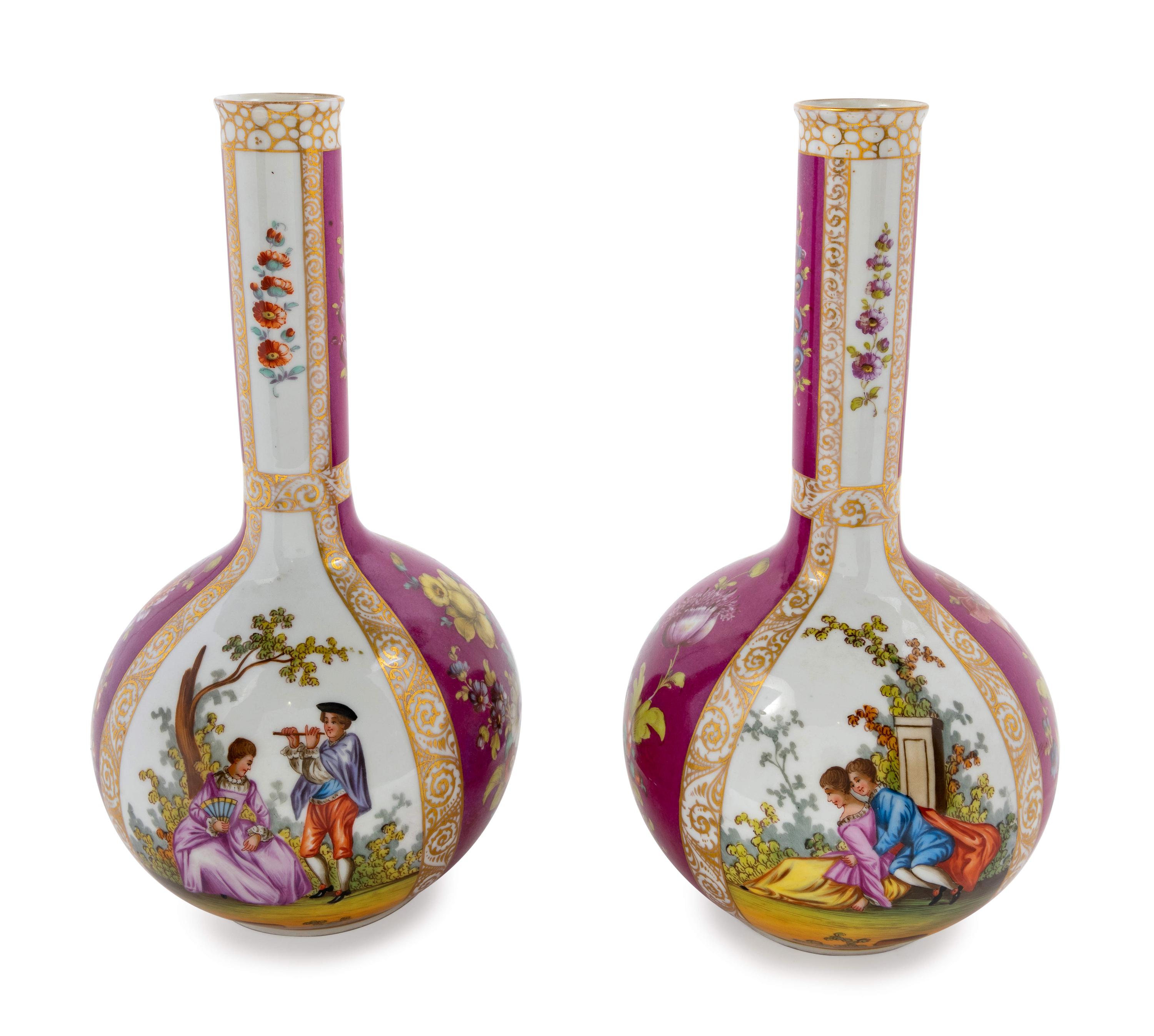 A Pair of Continental Porcelain Vases