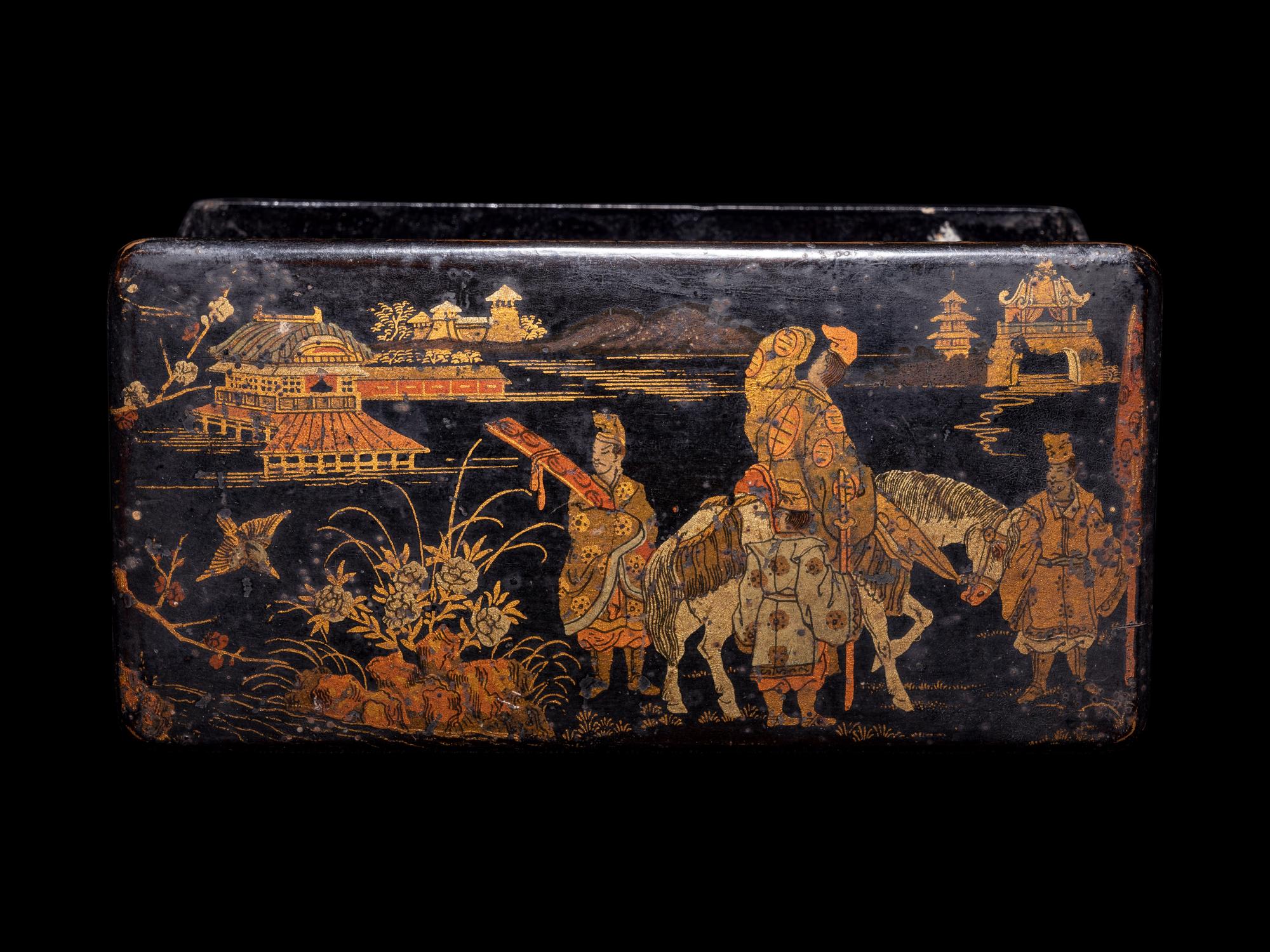 Three Gilt Lacquer Scholar's Objects