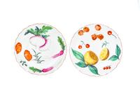 A Pair of Chelsea Porcelain Botanical Plates — C. 1760