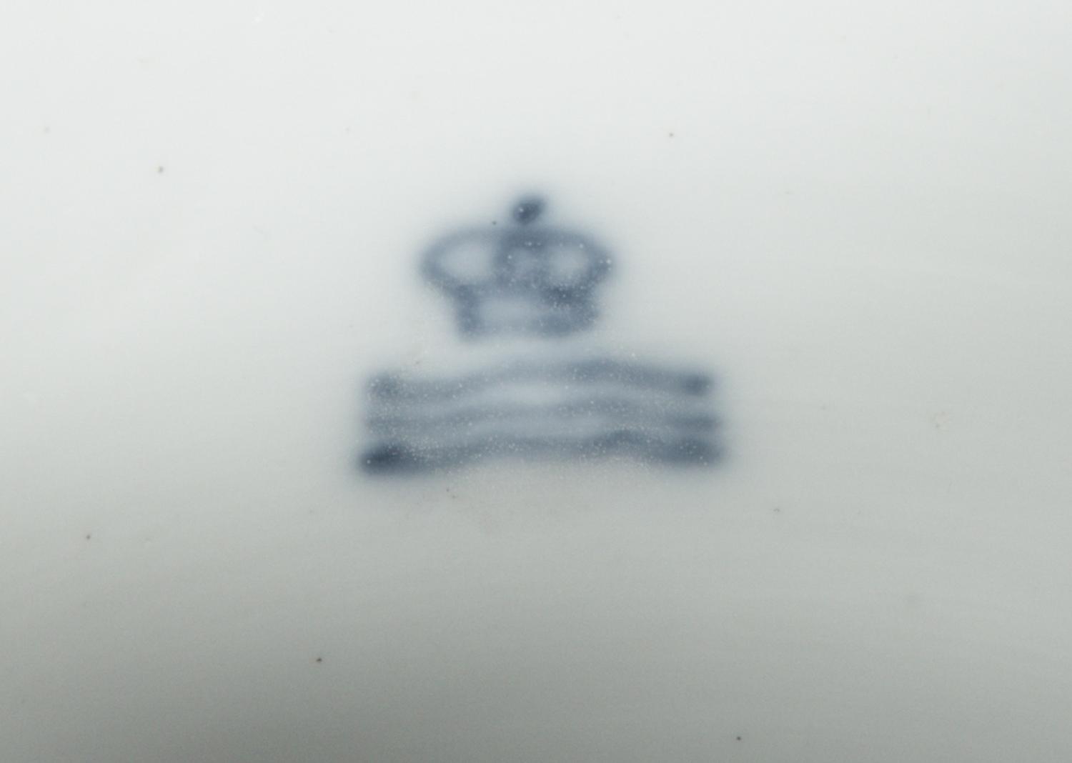 A Royal Copenhagen White Glazed Porcelain Dolphin Handled Vase