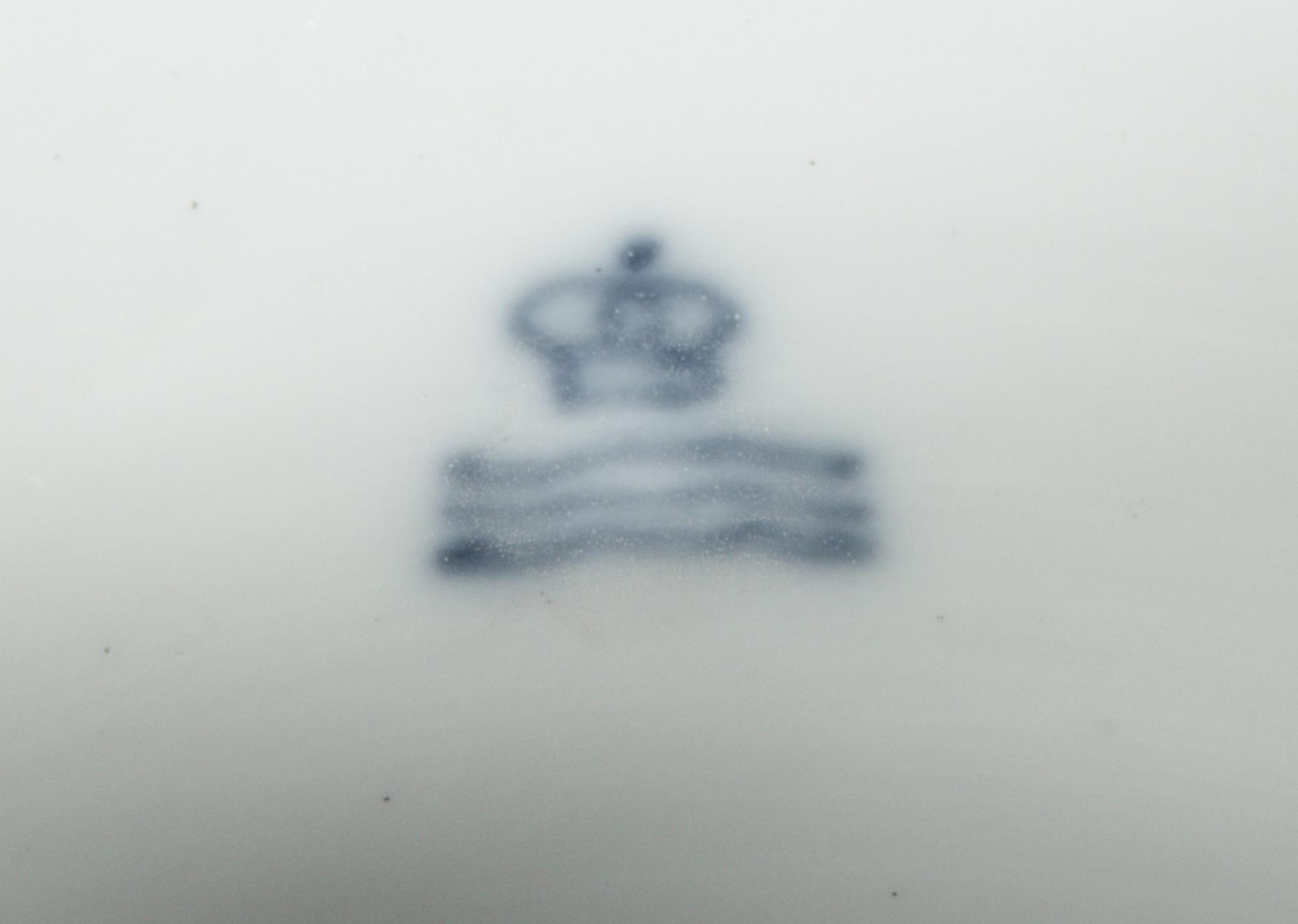 A Royal Copenhagen White Glazed Porcelain Dolphin Handled Vase