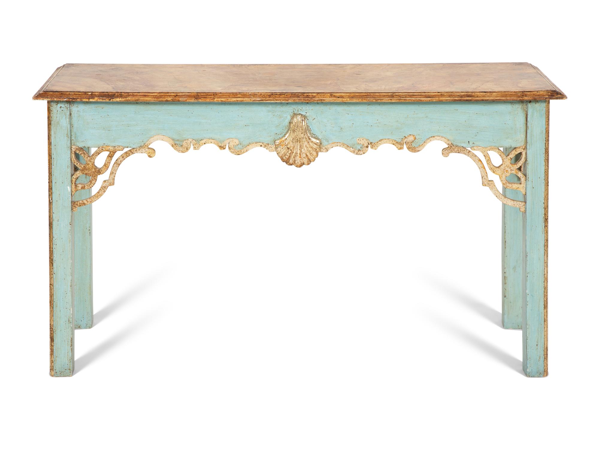 A Georgian Style Faux Marble-Painted Console Table
