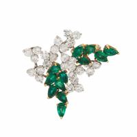 Emerald and Diamond Brooch
