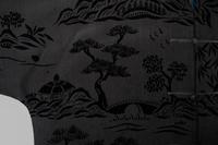 A Chinese Black Ground Silk Twill and Cut Velvet Jacket