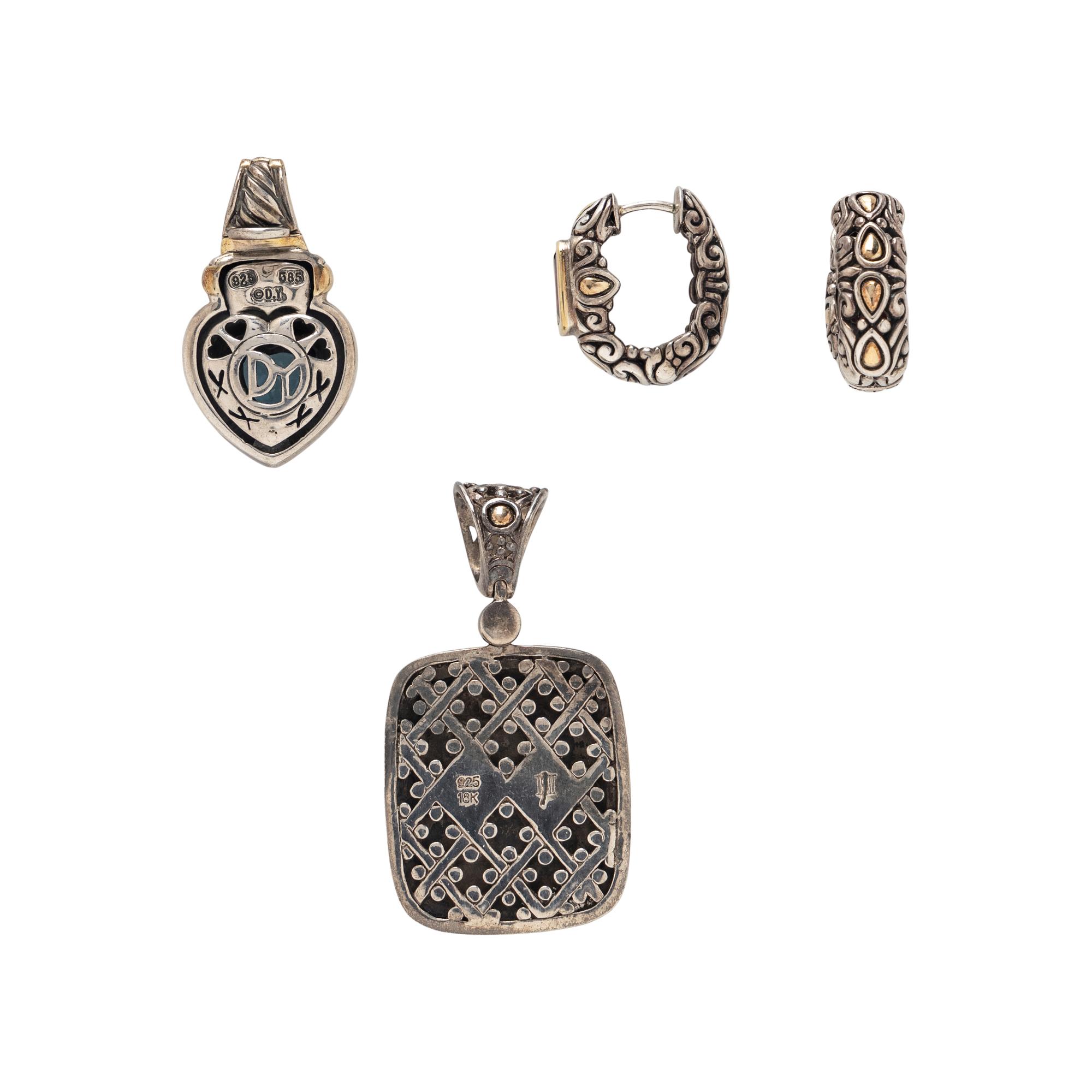 COLLECTION OF STERLING SILVER, YELLOW GOLD, AND MULTIGEM DESIGNER JEWELRY