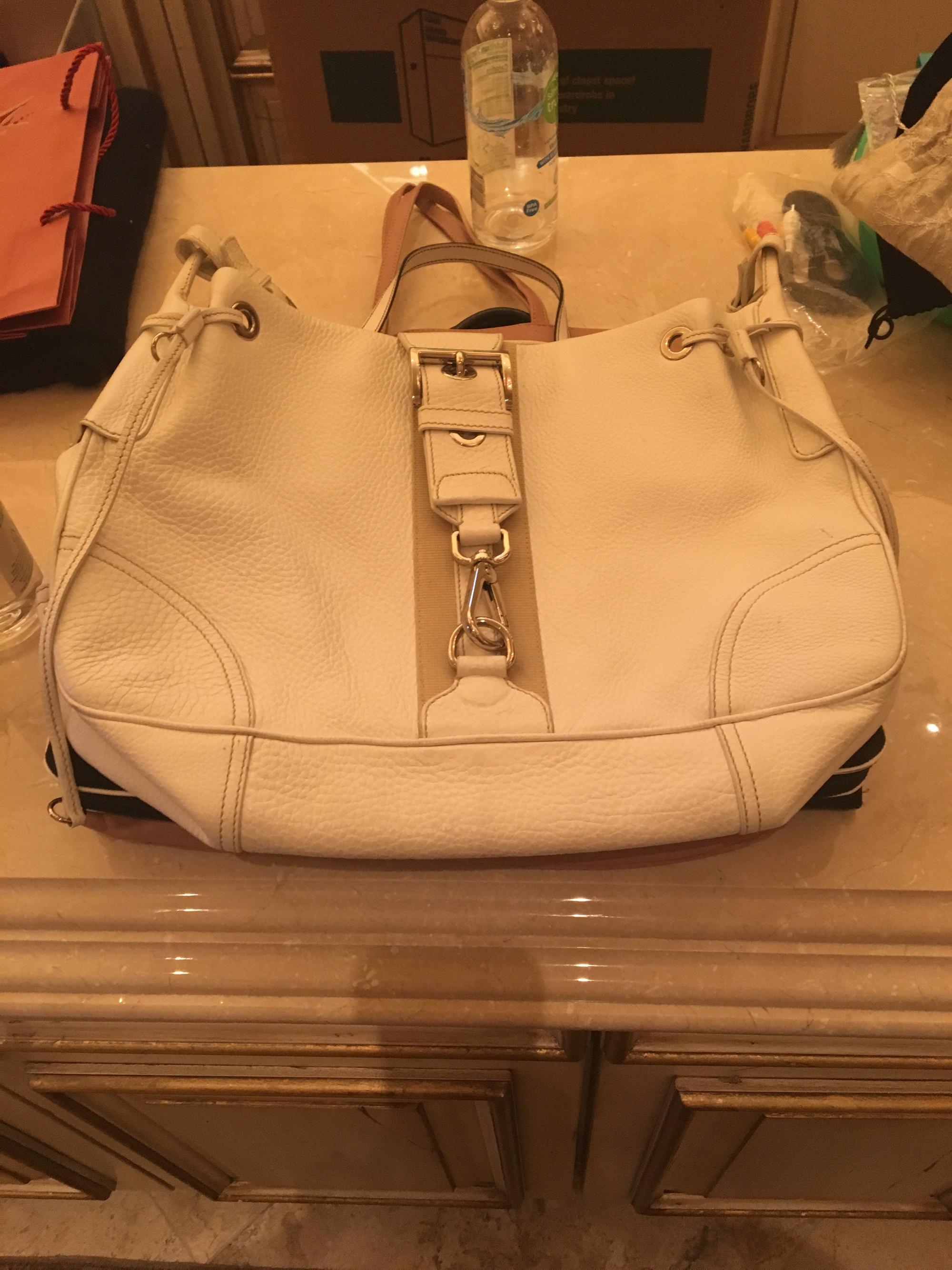 Prada Cream Leather Handbag, 1990-2000s