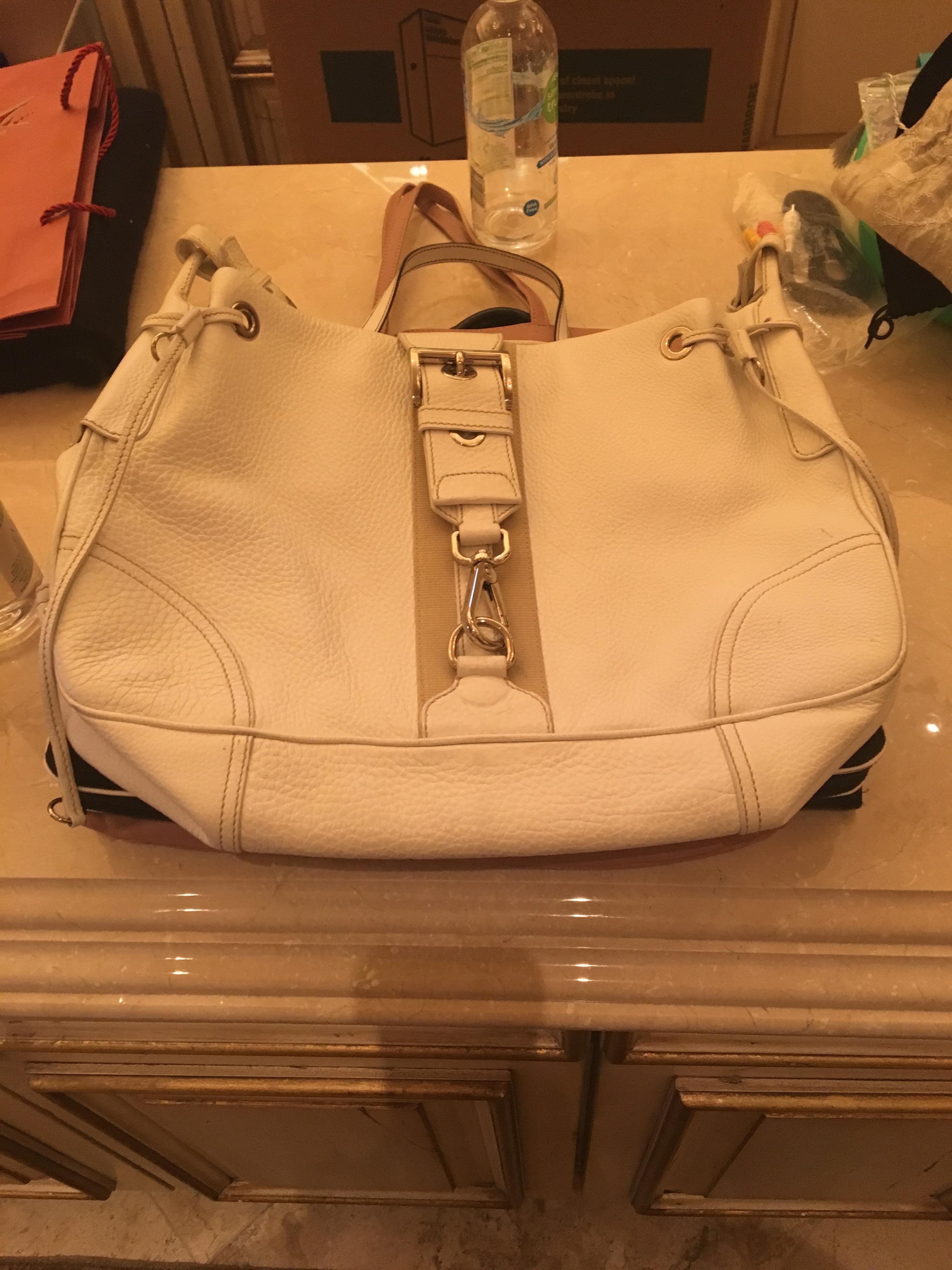 Prada Cream Leather Handbag, 1990-2000s