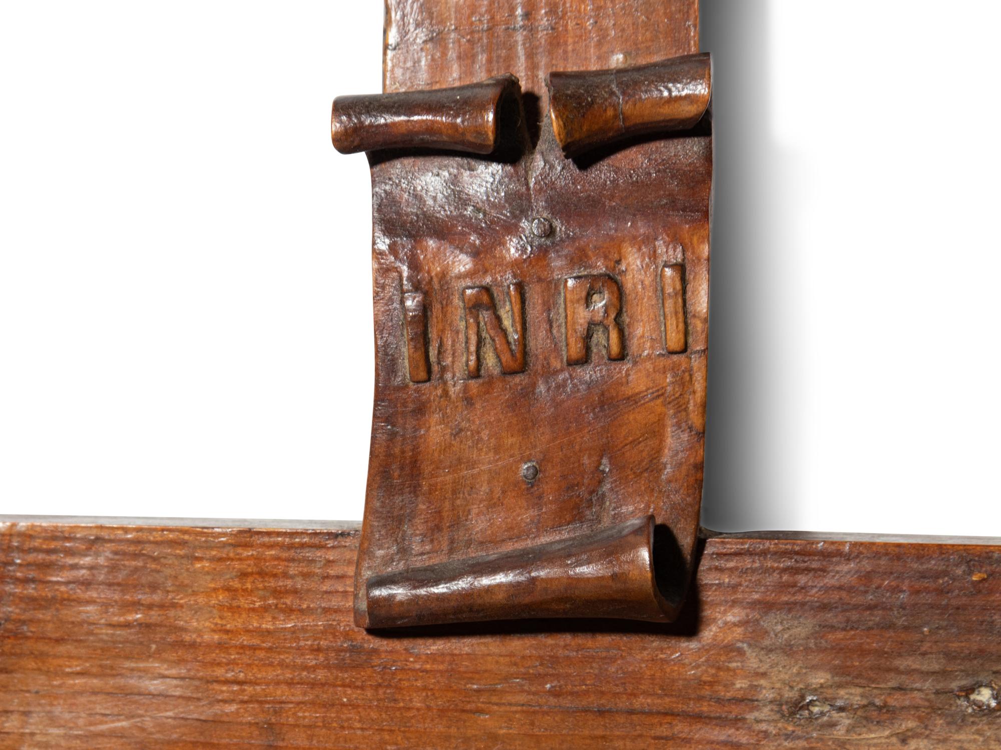 A Continental Carved Walnut Crucifix