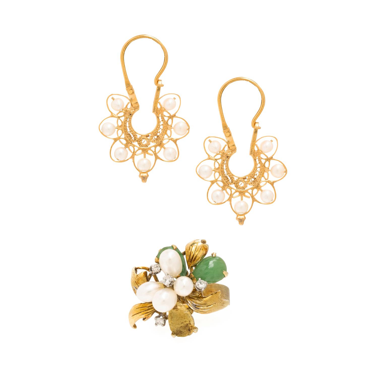Multigem Earrings and Ring