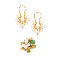 Multigem Earrings and Ring