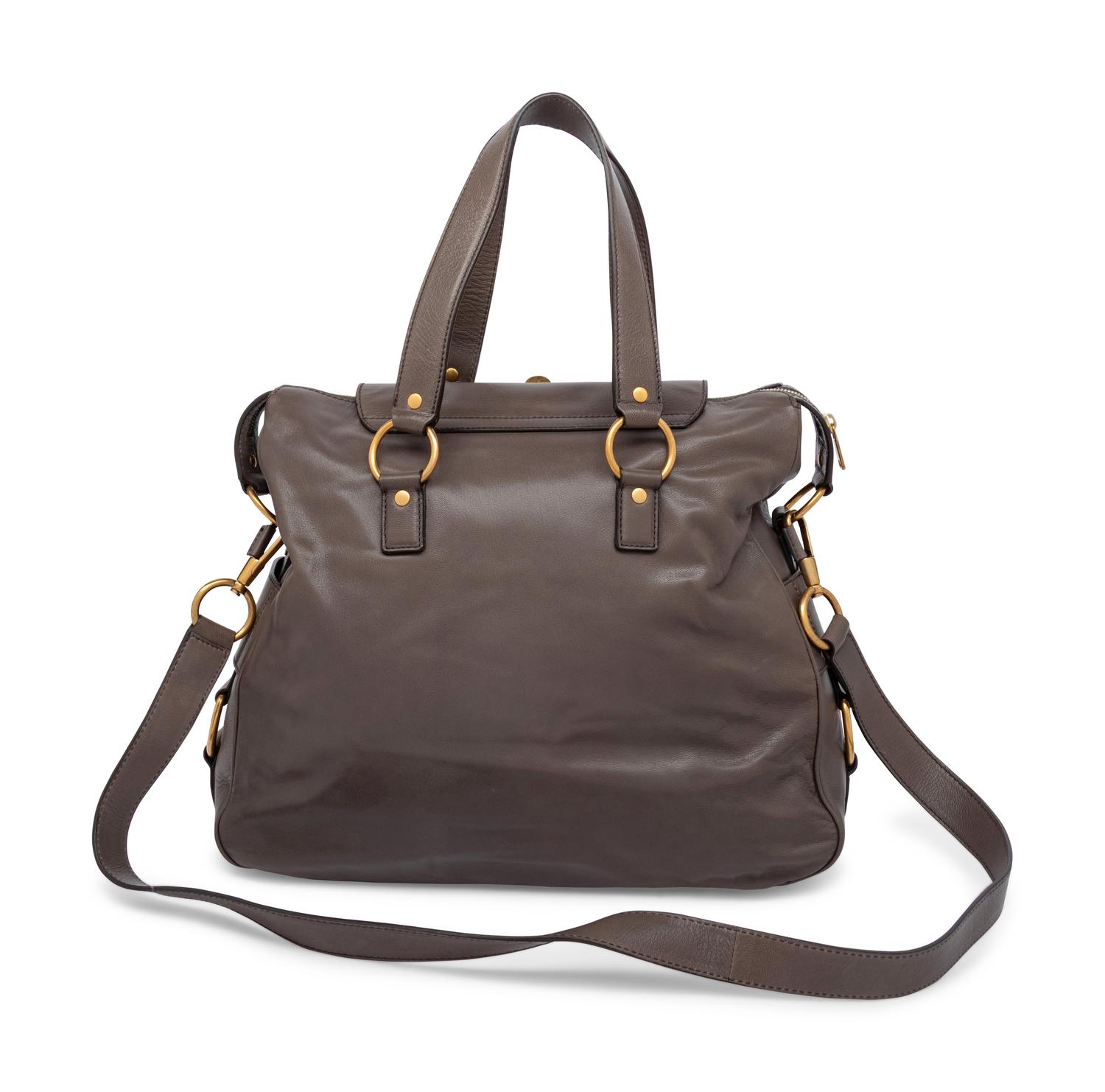 Yves Saint Laurent Rive Gauche, Grey Leather Crossbody Bag