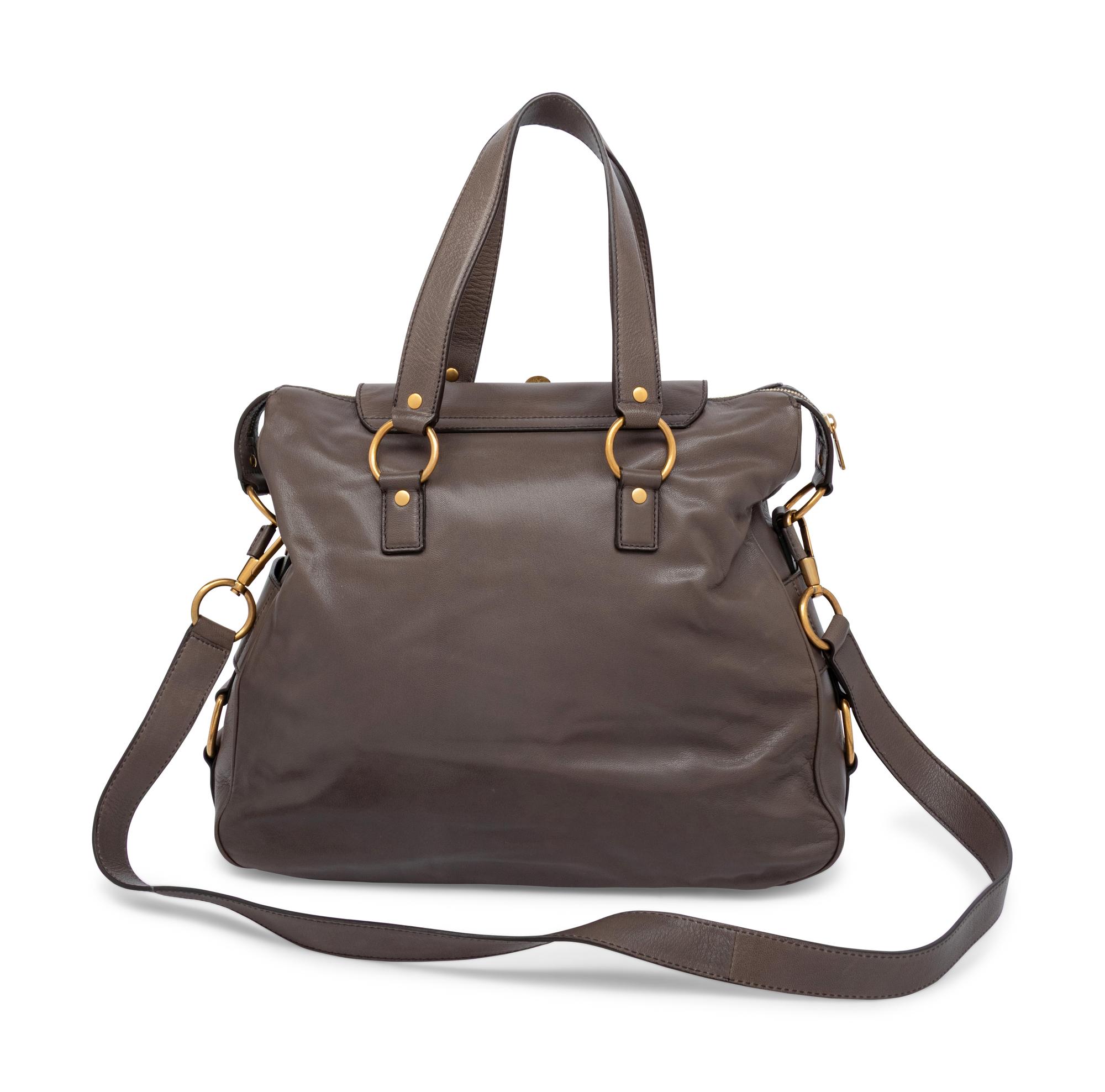 Yves Saint Laurent Rive Gauche, Grey Leather Crossbody Bag